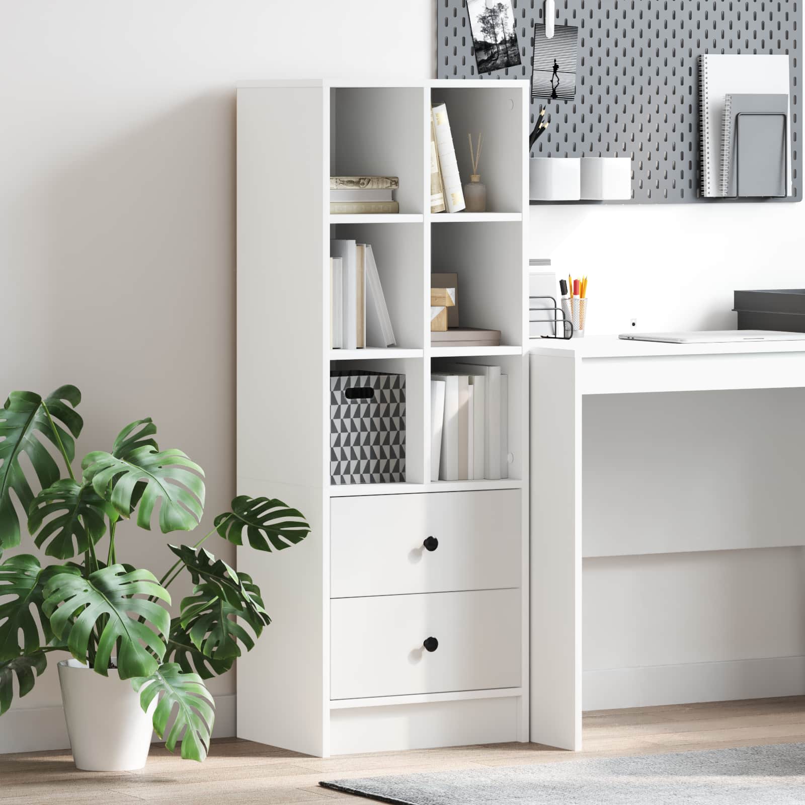 vidaXL Highboard z szufladą Biały 45,5 x 34 x 127 cm