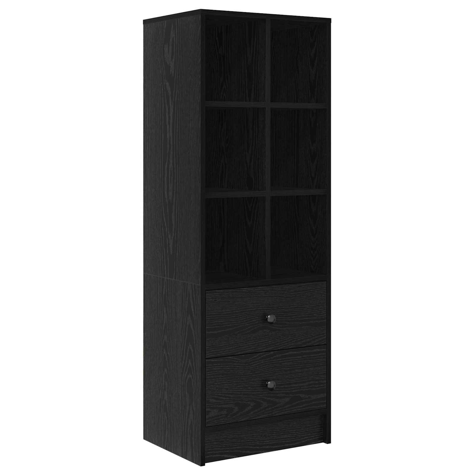 vidaXL Highboard z szufladą Czarny Dąb 45,5 x 34 x 127 cm