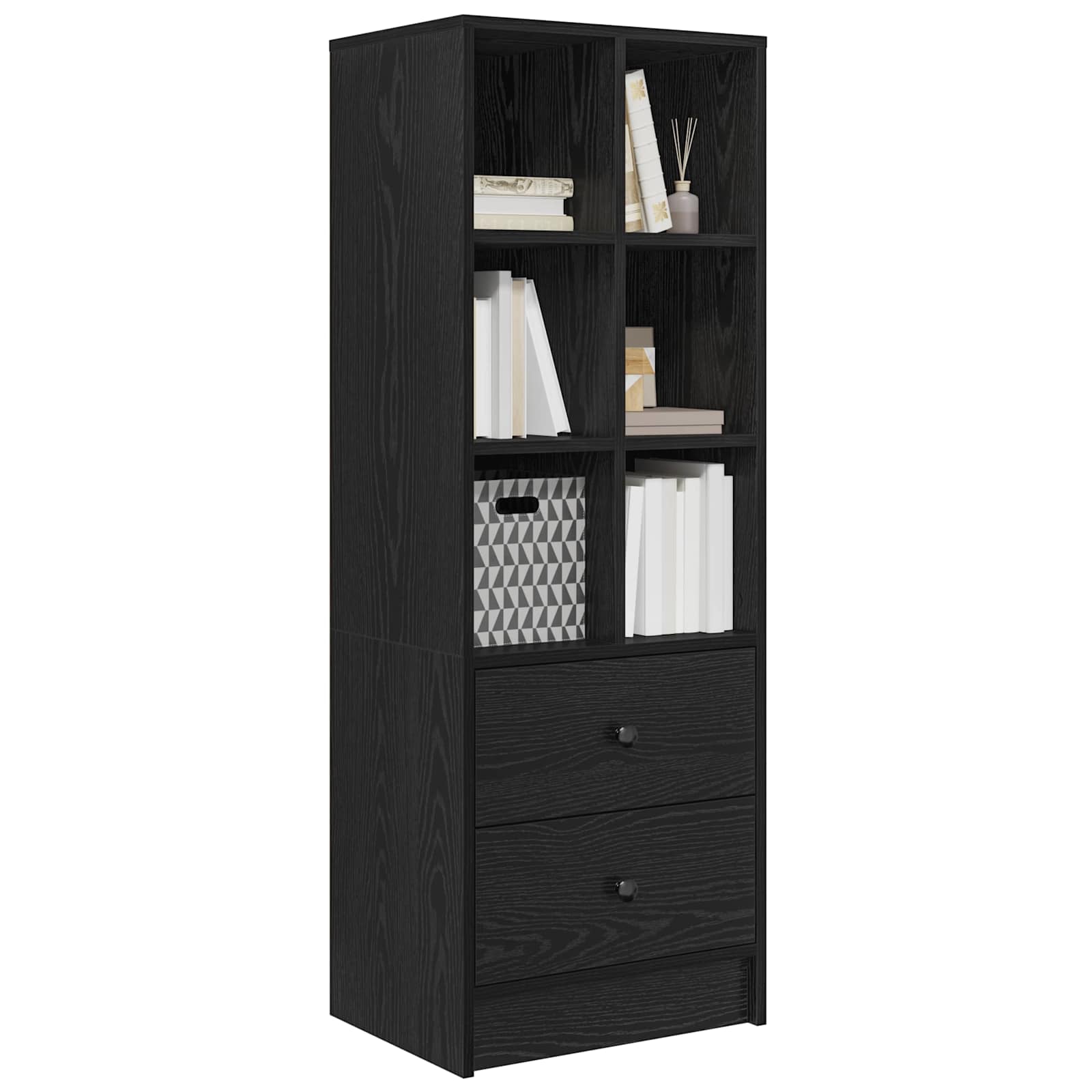 vidaXL Highboard z szufladą Czarny Dąb 45,5 x 34 x 127 cm