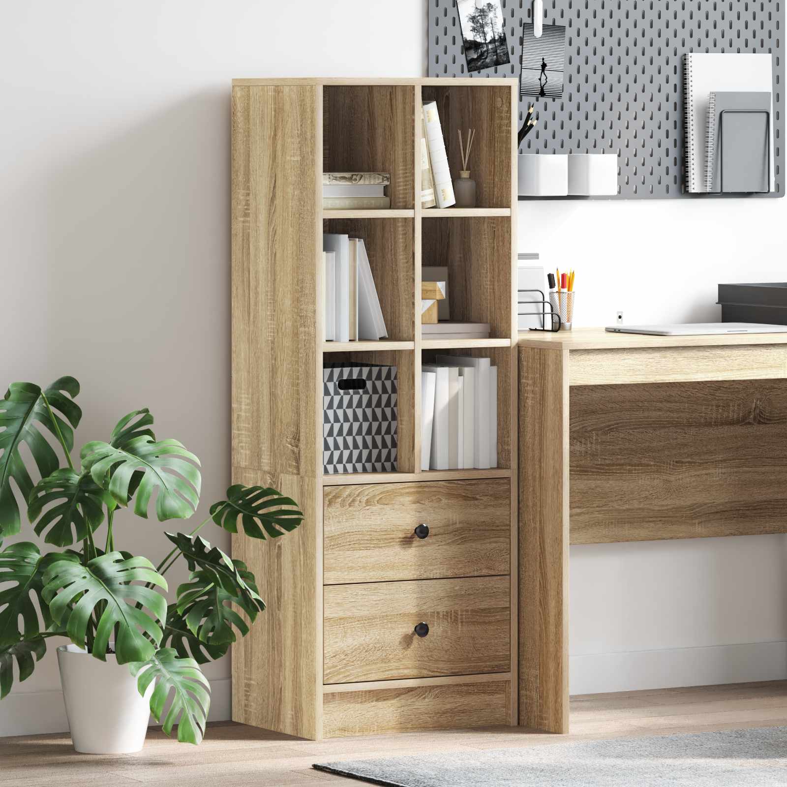 vidaXL Highboard z szufladą Dąb Sonoma 45,5 x 34 x 127 cm