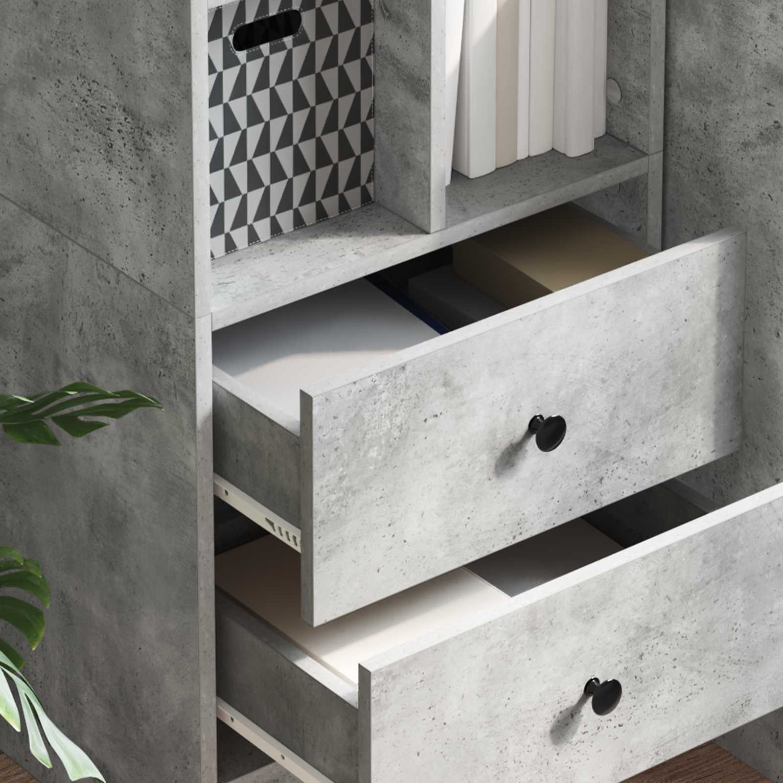 vidaXL Highboard z szufladą Betonowy szary 45,5 x 34 x 127 cm
