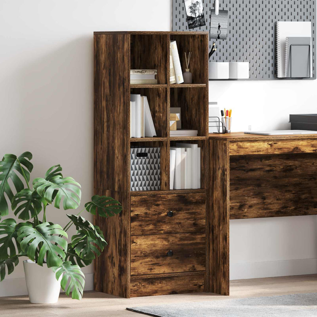 vidaXL Highboard z szufladą Dąb wędzony 45,5 x 34 x 127 cm