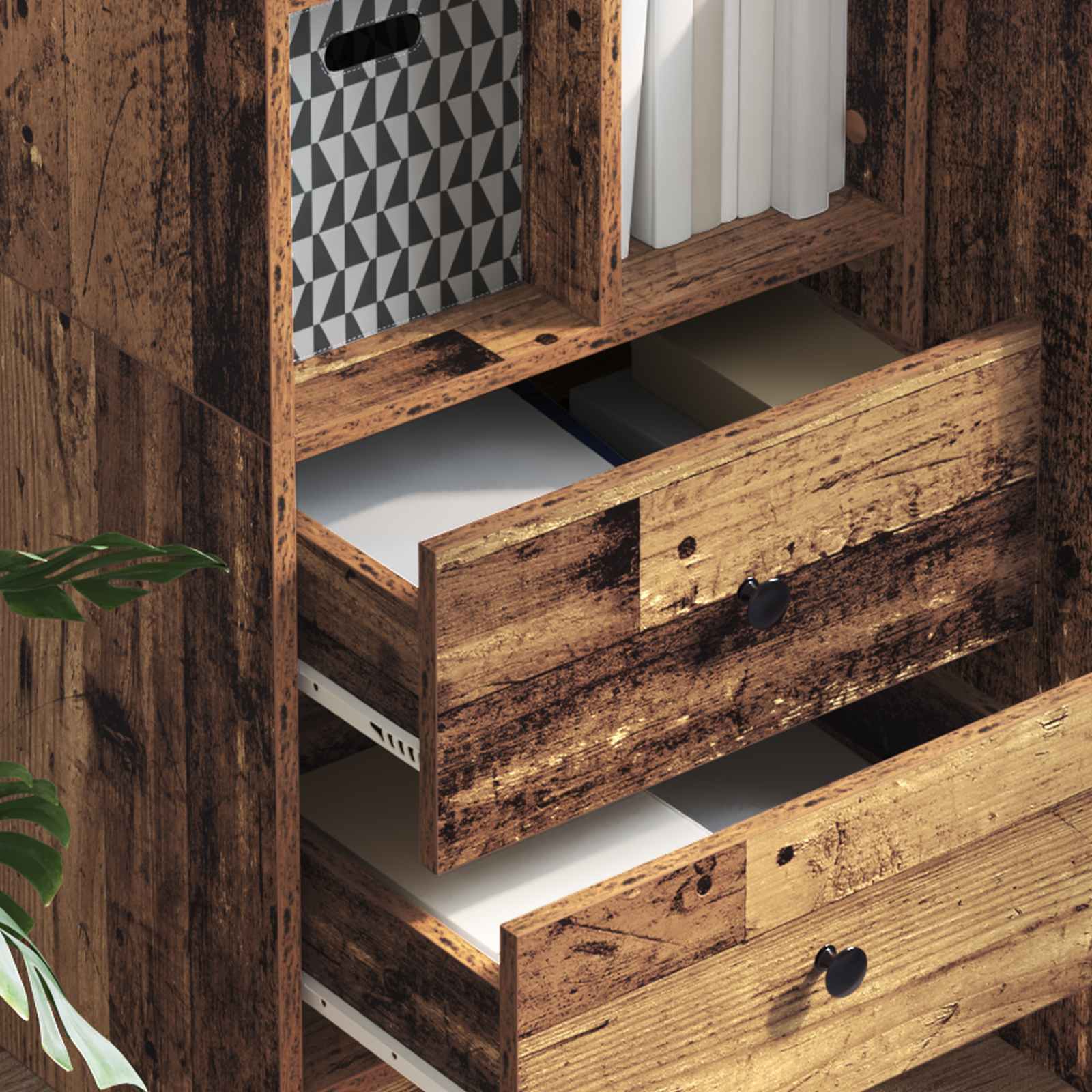 vidaXL Highboard z szufladą Stare drewno 45,5 x 34 x 127 cm
