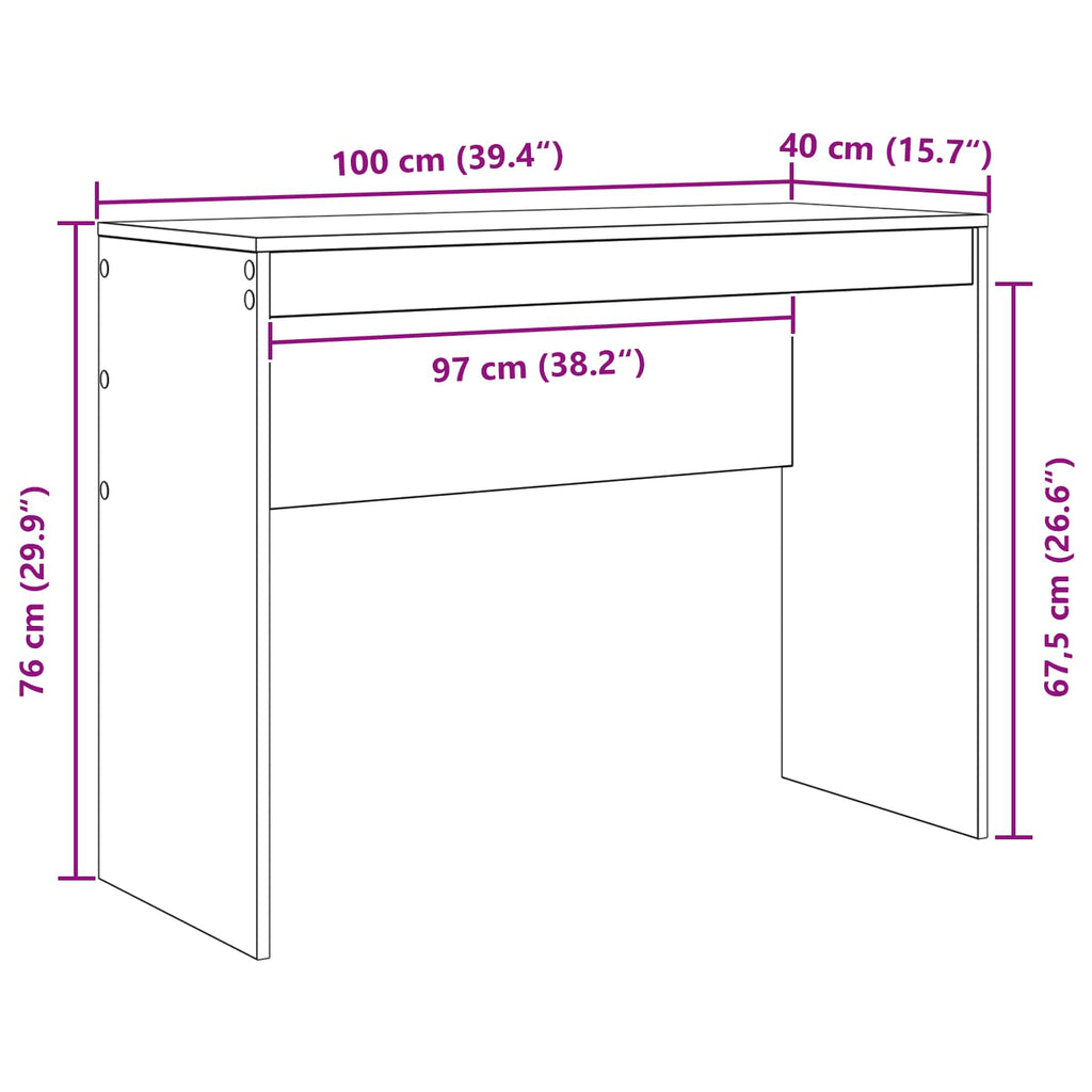 vidaXL Biurko Biały 100 x 40 x 76 cm