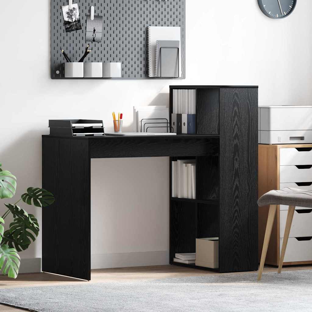 vidaXL Biurko Czarny Dąb 108 x 55 x 103.5 cm Materiał drewnopochodny