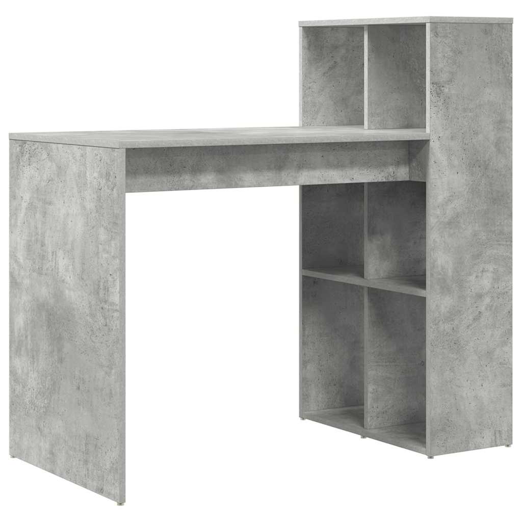 vidaXL Biurko z półką Betonowy szary 108 x 55 x 103.5 cm