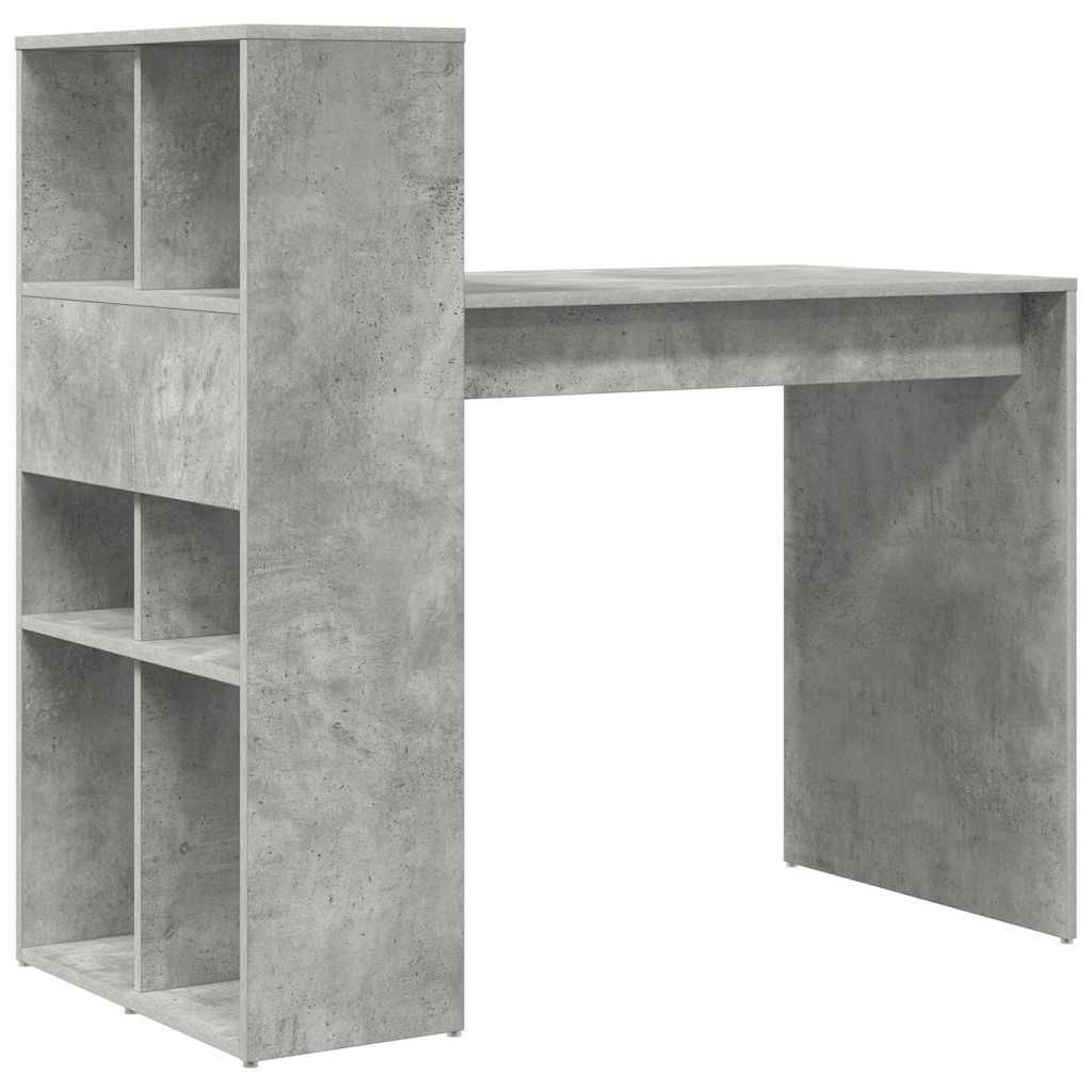 vidaXL Biurko z półką Betonowy szary 108 x 55 x 103.5 cm