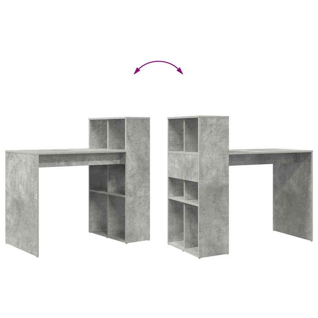vidaXL Biurko z półką Betonowy szary 108 x 55 x 103.5 cm