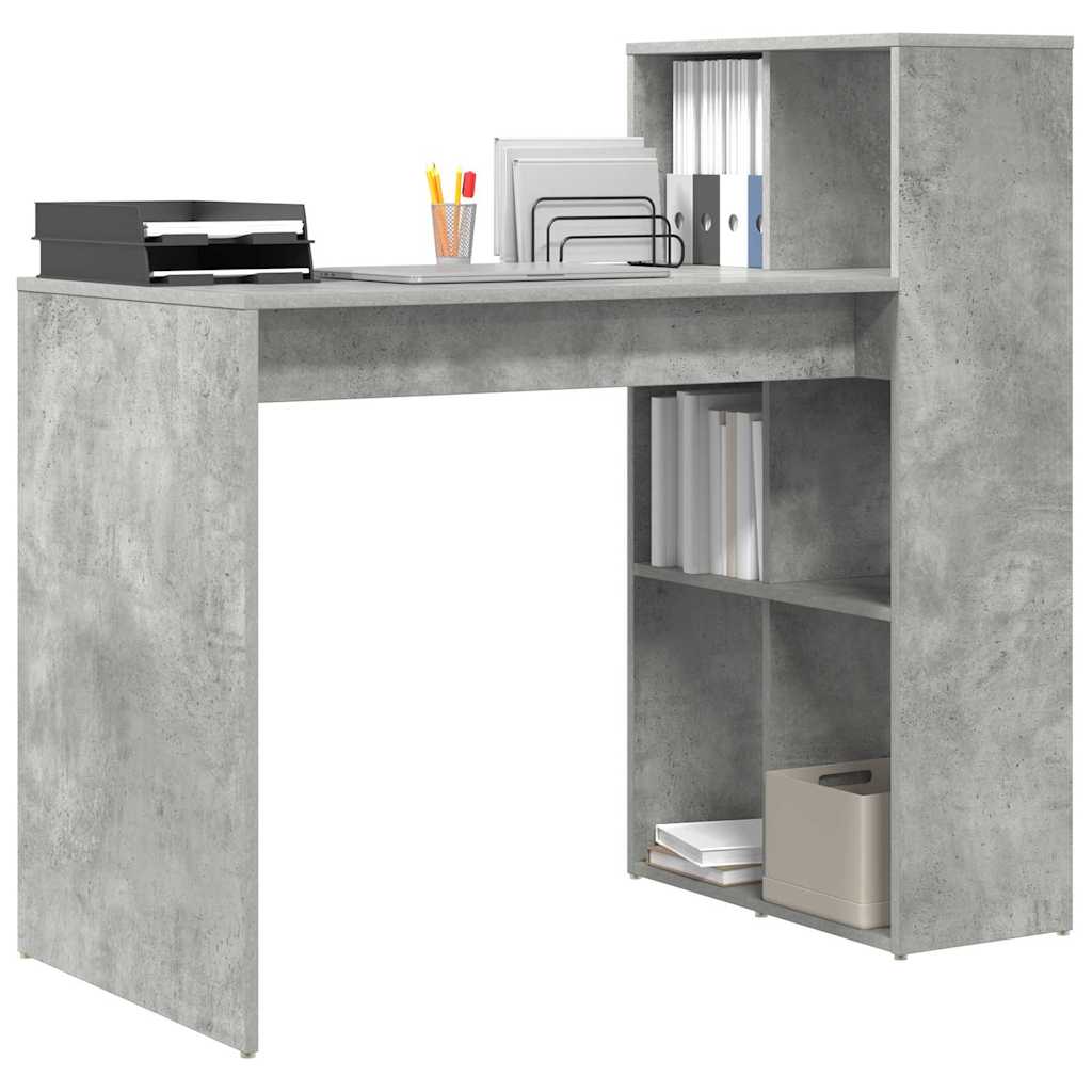 vidaXL Biurko z półką Betonowy szary 108 x 55 x 103.5 cm