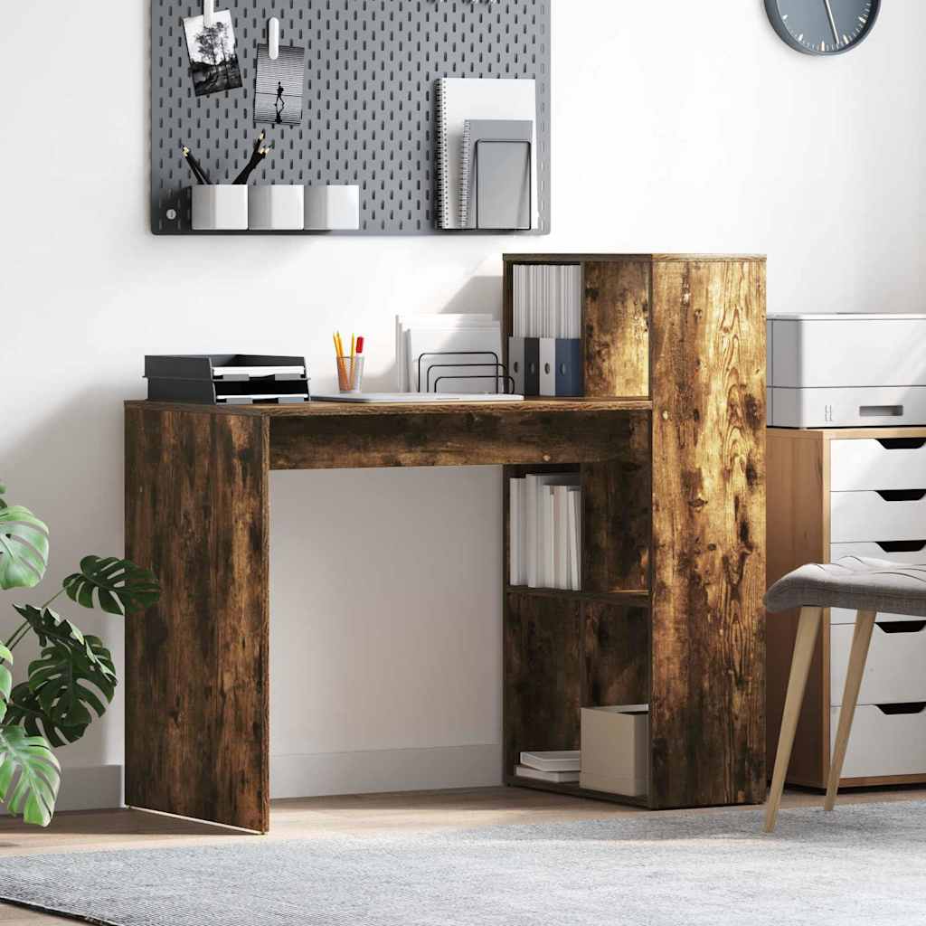 vidaXL Biurko Dąb wędzony 108 x 55 x 103.5 cm Materiał drewnopochodny
