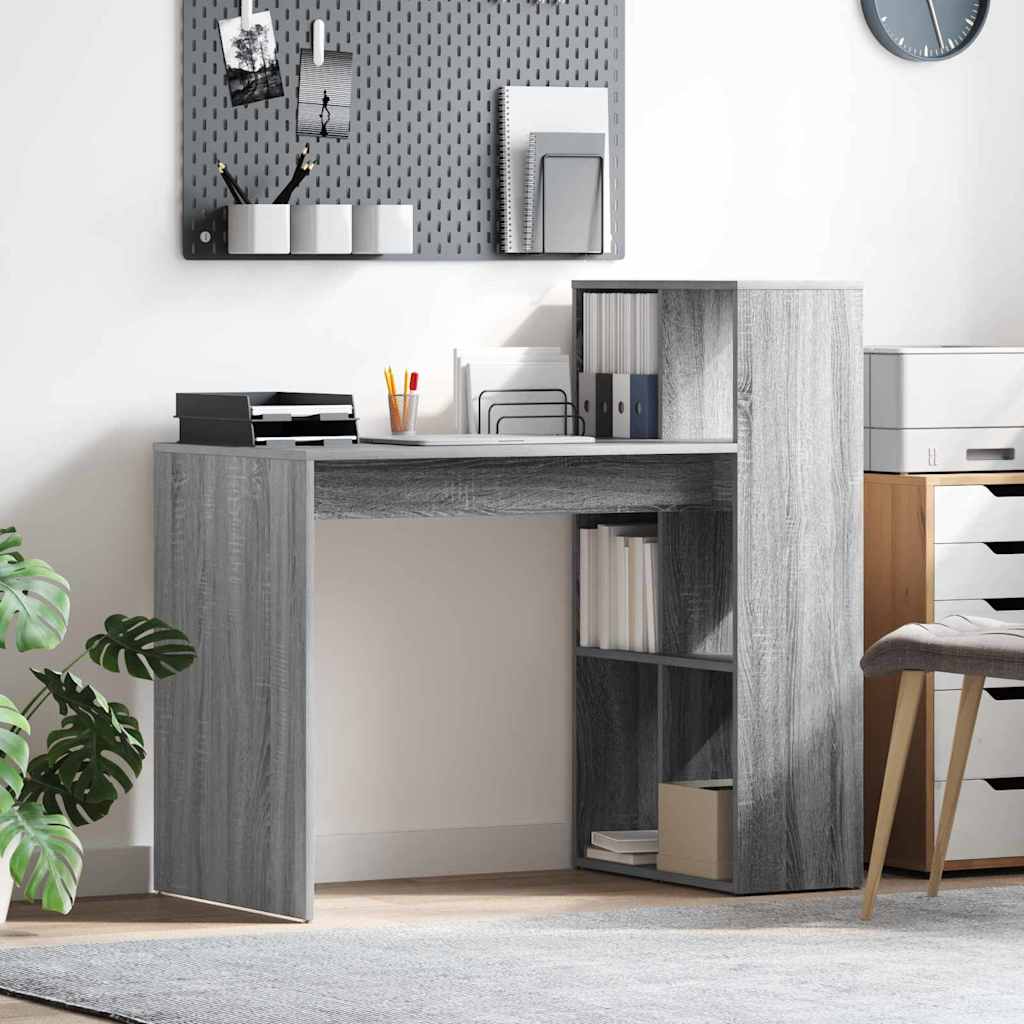 vidaXL Biurko Szary Sonoma 108 x 55 x 103.5 cm Materiał drewnopochodny