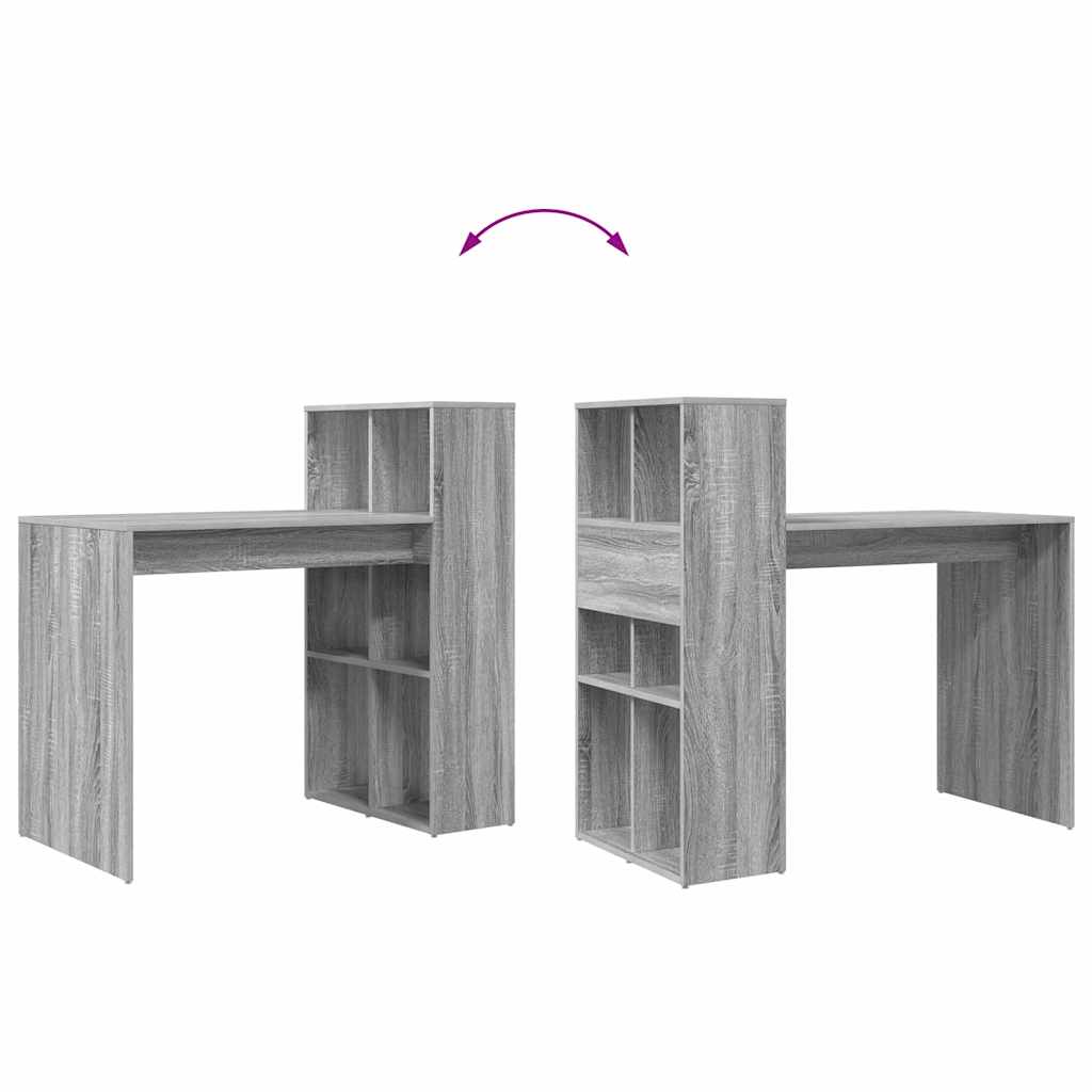 vidaXL Biurko Szary Sonoma 108 x 55 x 103.5 cm Materiał drewnopochodny