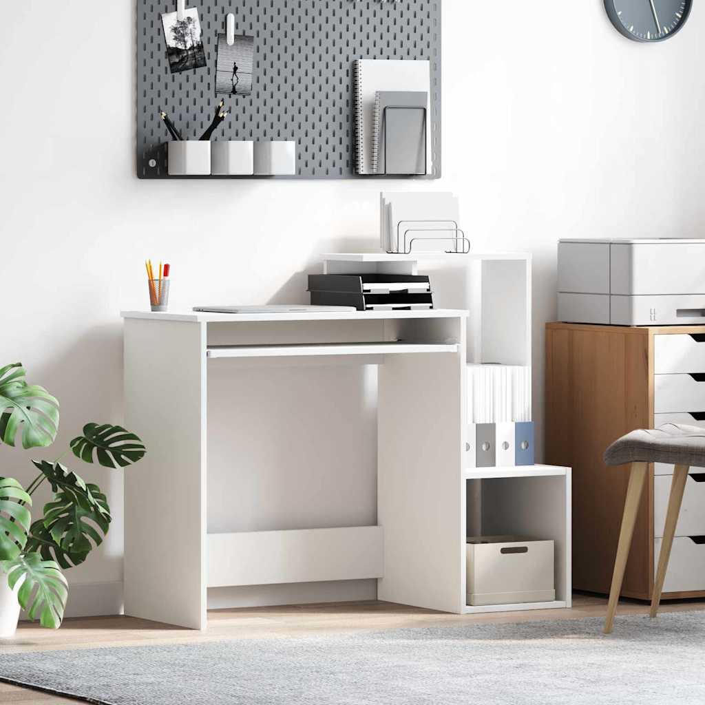 vidaXL Biurko z półką Biały 106 x 41 x 88.5 cm Materiał drewnopochodny