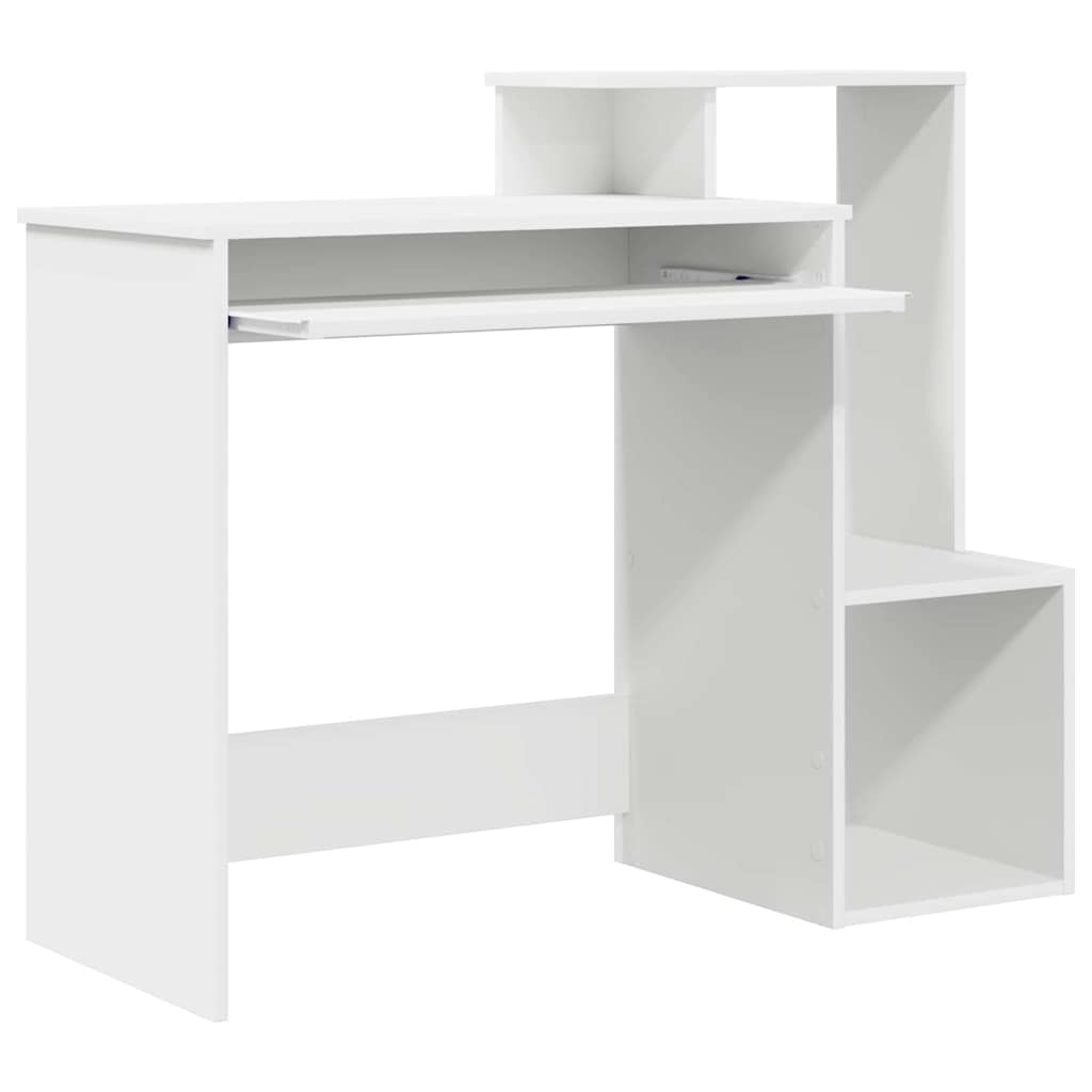 vidaXL Biurko z półką Biały 106 x 41 x 88.5 cm Materiał drewnopochodny