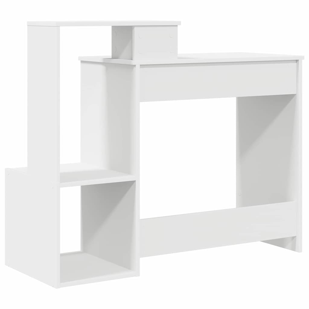 vidaXL Biurko z półką Biały 106 x 41 x 88.5 cm Materiał drewnopochodny