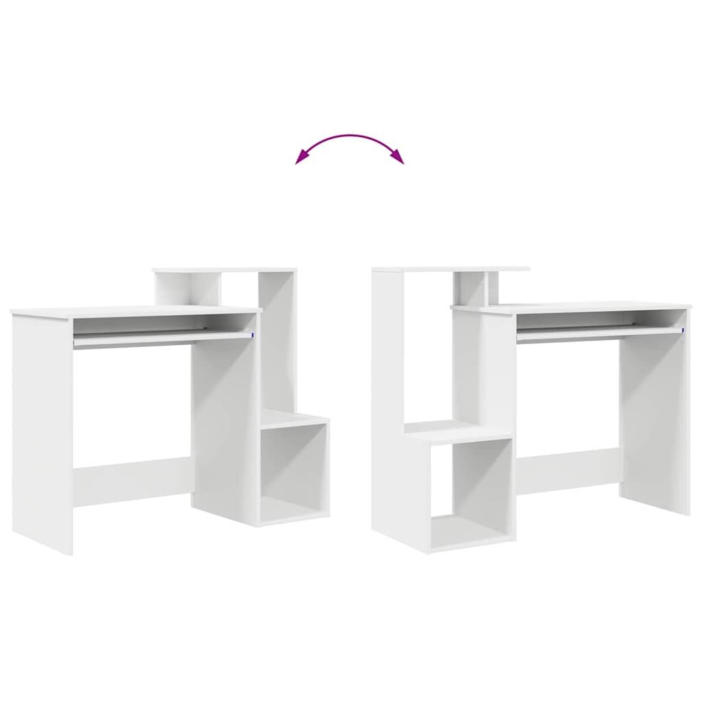 vidaXL Biurko z półką Biały 106 x 41 x 88.5 cm Materiał drewnopochodny