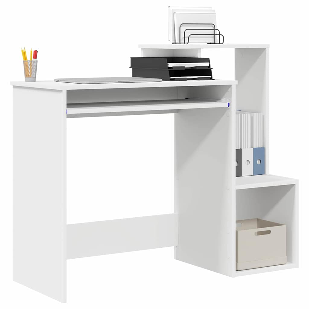 vidaXL Biurko z półką Biały 106 x 41 x 88.5 cm Materiał drewnopochodny