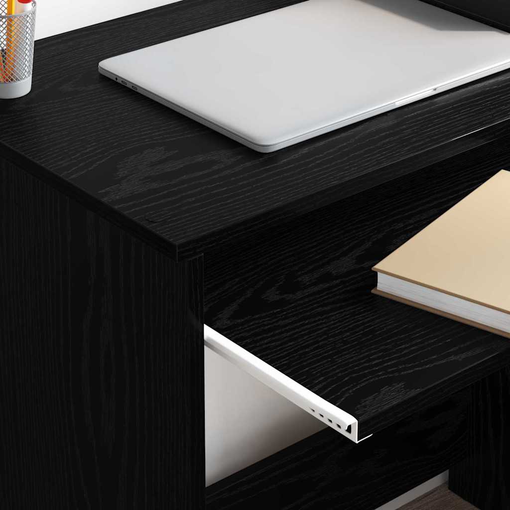 vidaXL Biurko Czarny Dąb 106 x 41 x 88.5 cm Materiał drewnopochodny