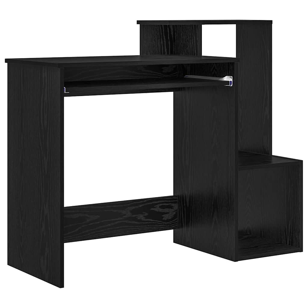 vidaXL Biurko Czarny Dąb 106 x 41 x 88.5 cm Materiał drewnopochodny