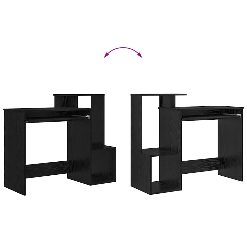 vidaXL Biurko Czarny Dąb 106 x 41 x 88.5 cm Materiał drewnopochodny
