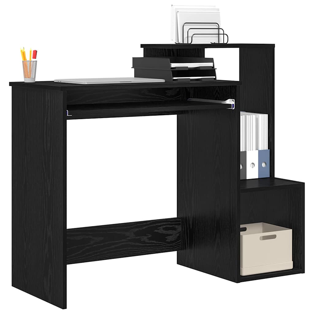 vidaXL Biurko Czarny Dąb 106 x 41 x 88.5 cm Materiał drewnopochodny