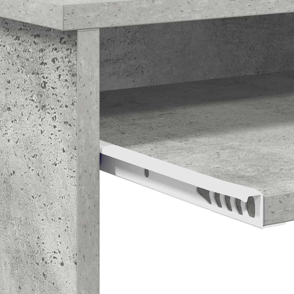 vidaXL Biurko z szufladą z półką Betonowy szary 106 x 41 x 88.5 cm
