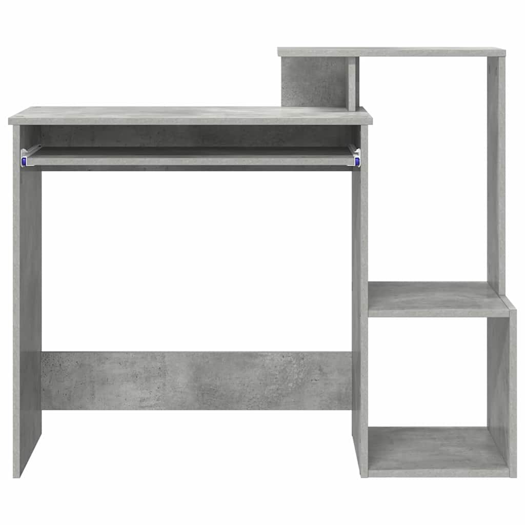 vidaXL Biurko z szufladą z półką Betonowy szary 106 x 41 x 88.5 cm