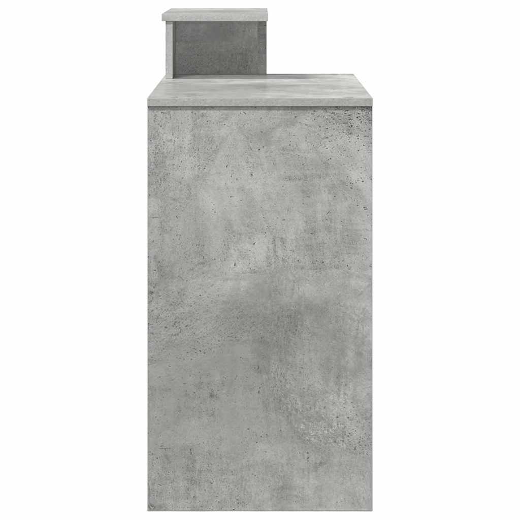 vidaXL Biurko z szufladą z półką Betonowy szary 106 x 41 x 88.5 cm