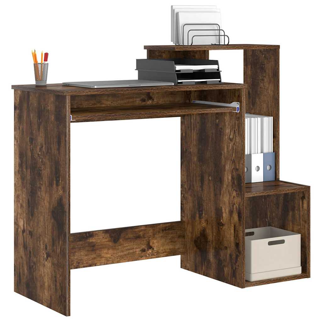 vidaXL Biurko Dąb wędzony 106 x 41 x 88.5 cm Materiał drewnopochodny