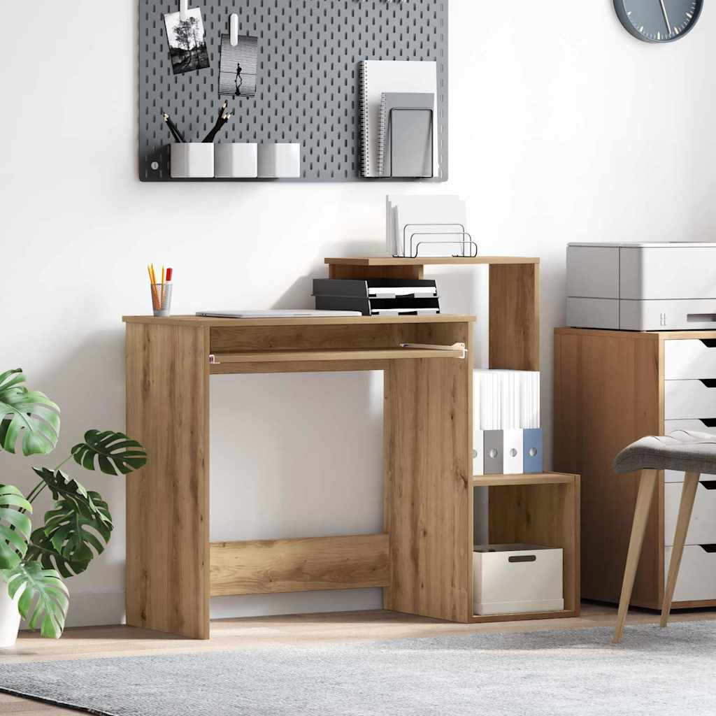 vidaXL Biurko z szufladą z półką Dąb rzemieślniczy 106 x 41 x 88.5 cm