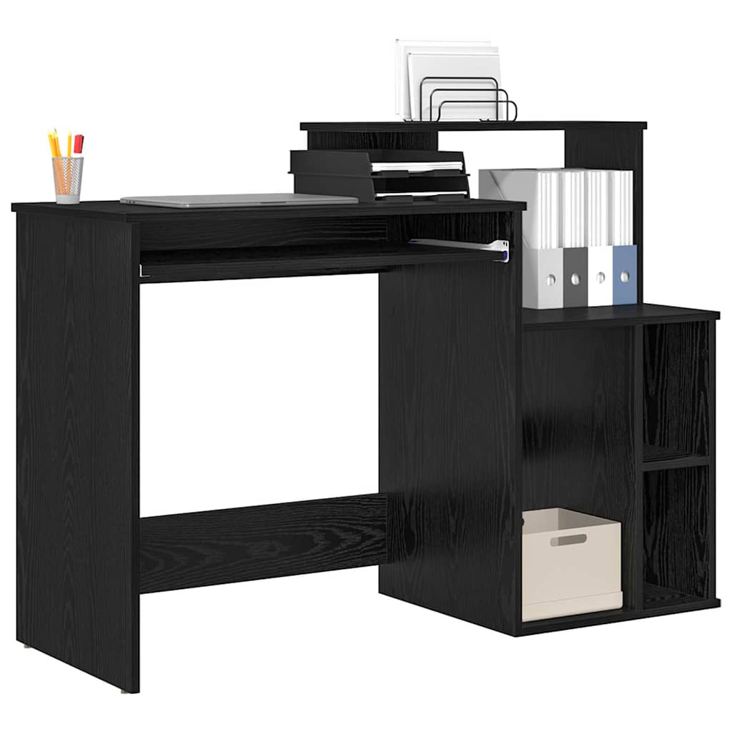 vidaXL Biurko Czarny Dąb 120,5 x 44 x 88,5 cm Materiał drewnopochodny