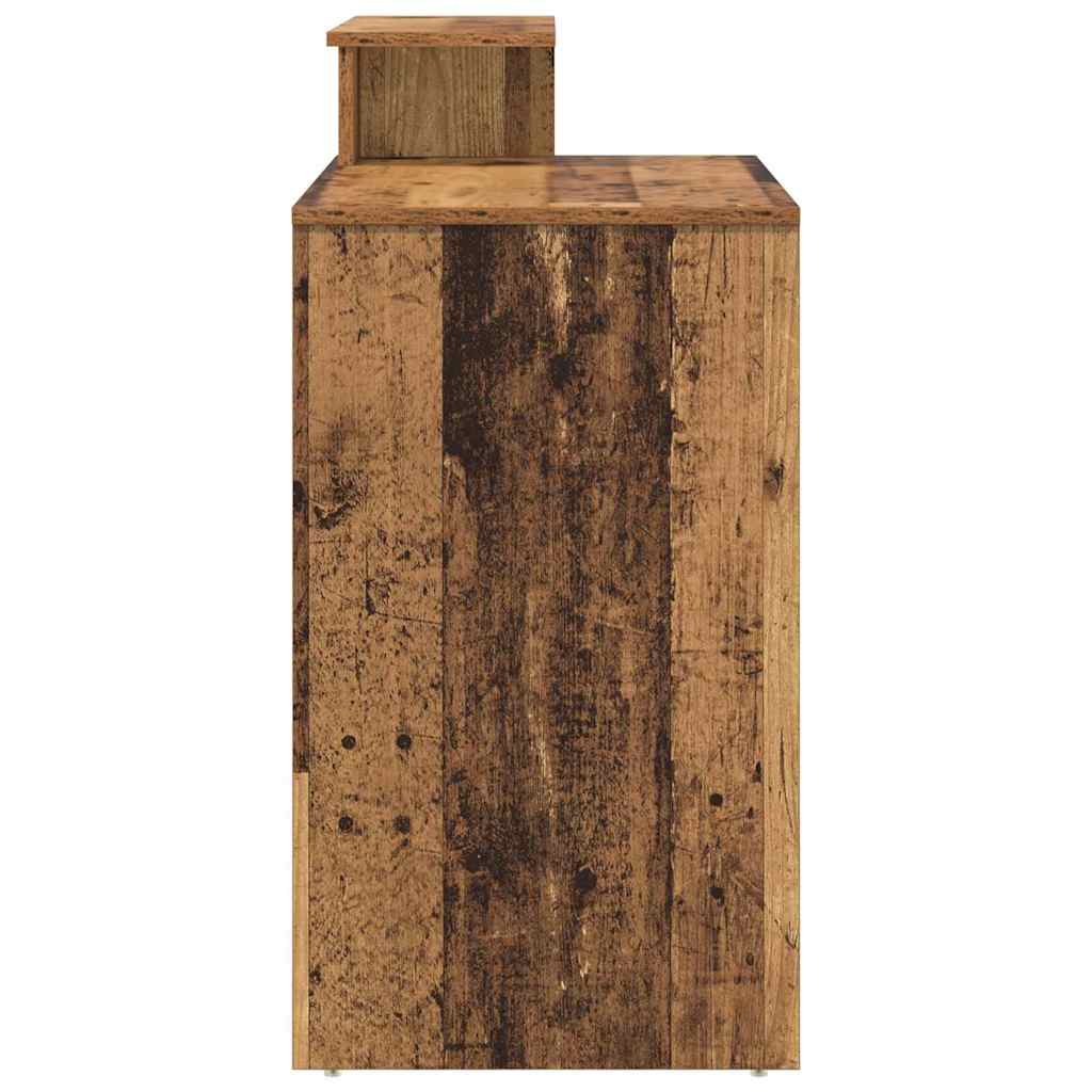 vidaXL Biurko z szufladą z półką Stare drewno 120,5 x 44 x 88,5 cm