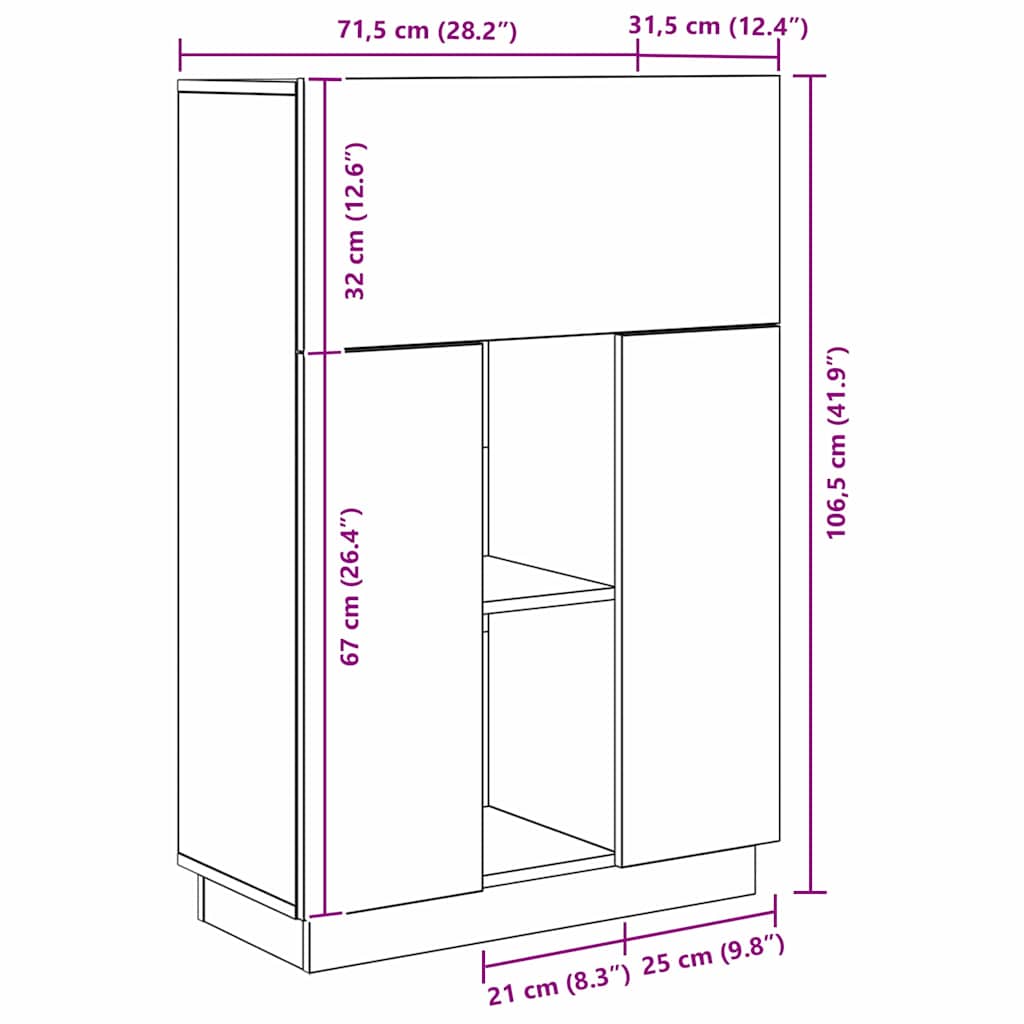 vidaXL Biurko Biały 71.5 x 31.5 x 106.5 cm Materiał drewnopochodny