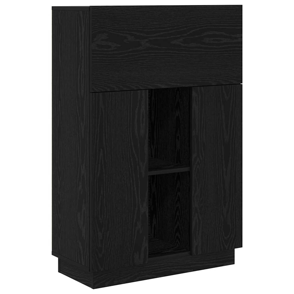 vidaXL Biurko z półką z drzwiami Czarny Dąb 71.5 x 31.5 x 106.5 cm