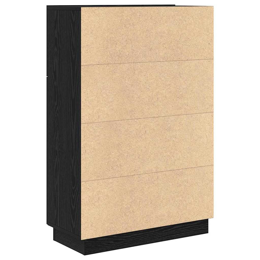 vidaXL Biurko z półką z drzwiami Czarny Dąb 71.5 x 31.5 x 106.5 cm