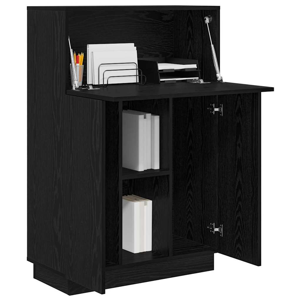 vidaXL Biurko z półką z drzwiami Czarny Dąb 71.5 x 31.5 x 106.5 cm