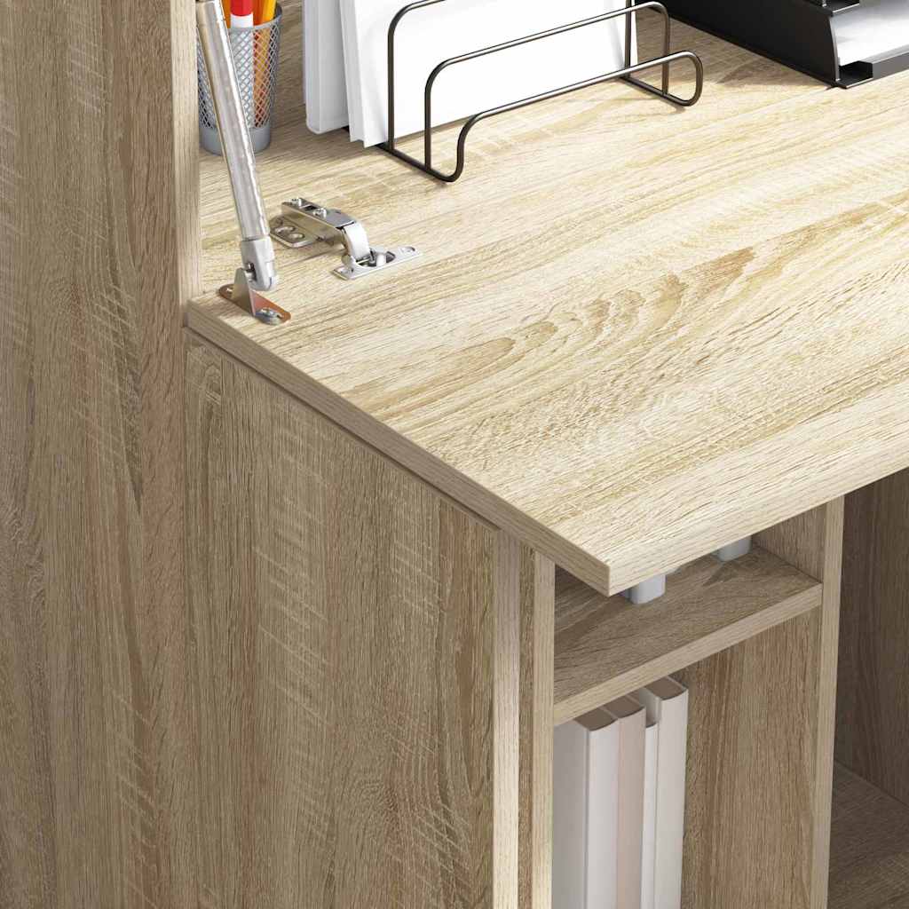 vidaXL Biurko z półką z drzwiami Dąb Sonoma 71.5 x 31.5 x 106.5 cm