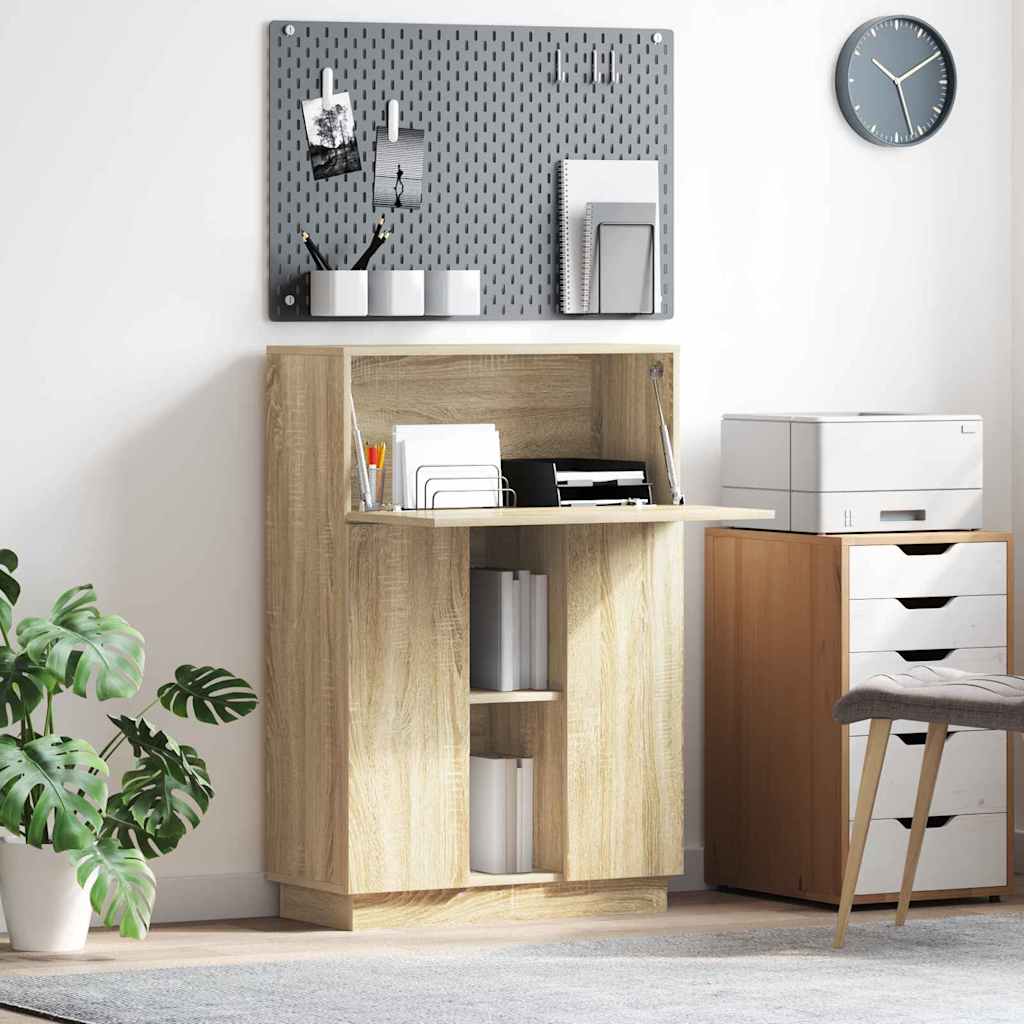 vidaXL Biurko z półką z drzwiami Dąb Sonoma 71.5 x 31.5 x 106.5 cm