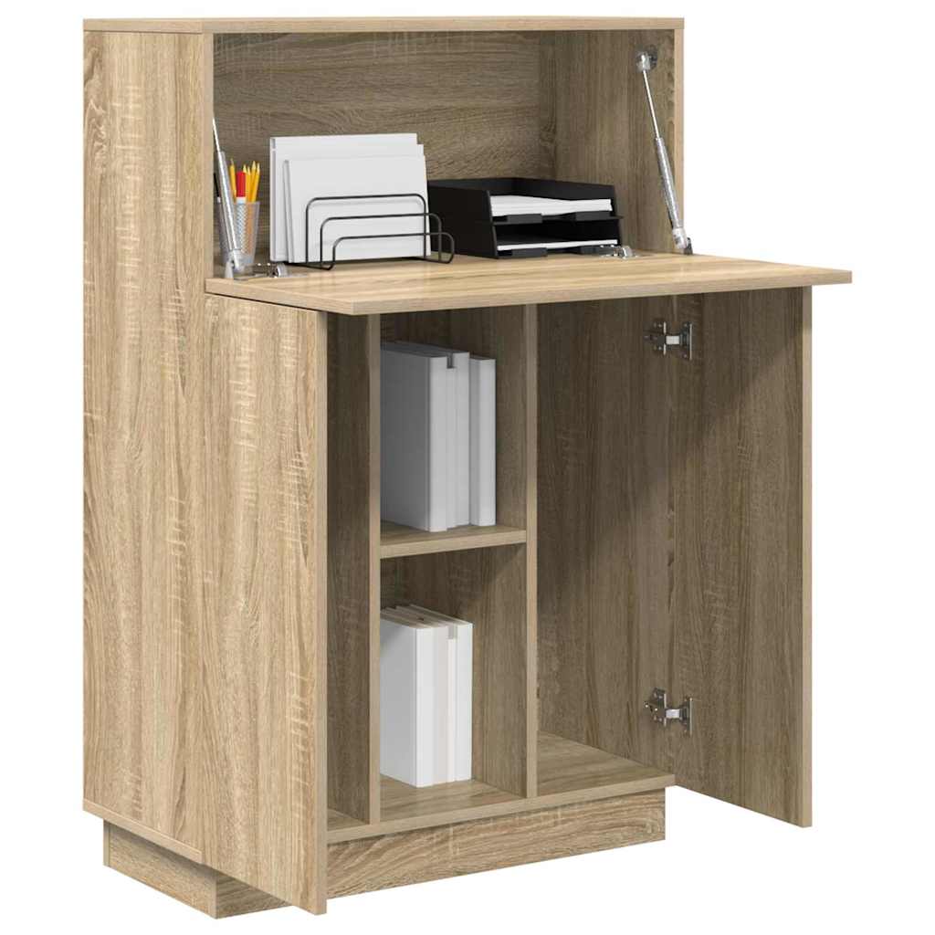 vidaXL Biurko z półką z drzwiami Dąb Sonoma 71.5 x 31.5 x 106.5 cm