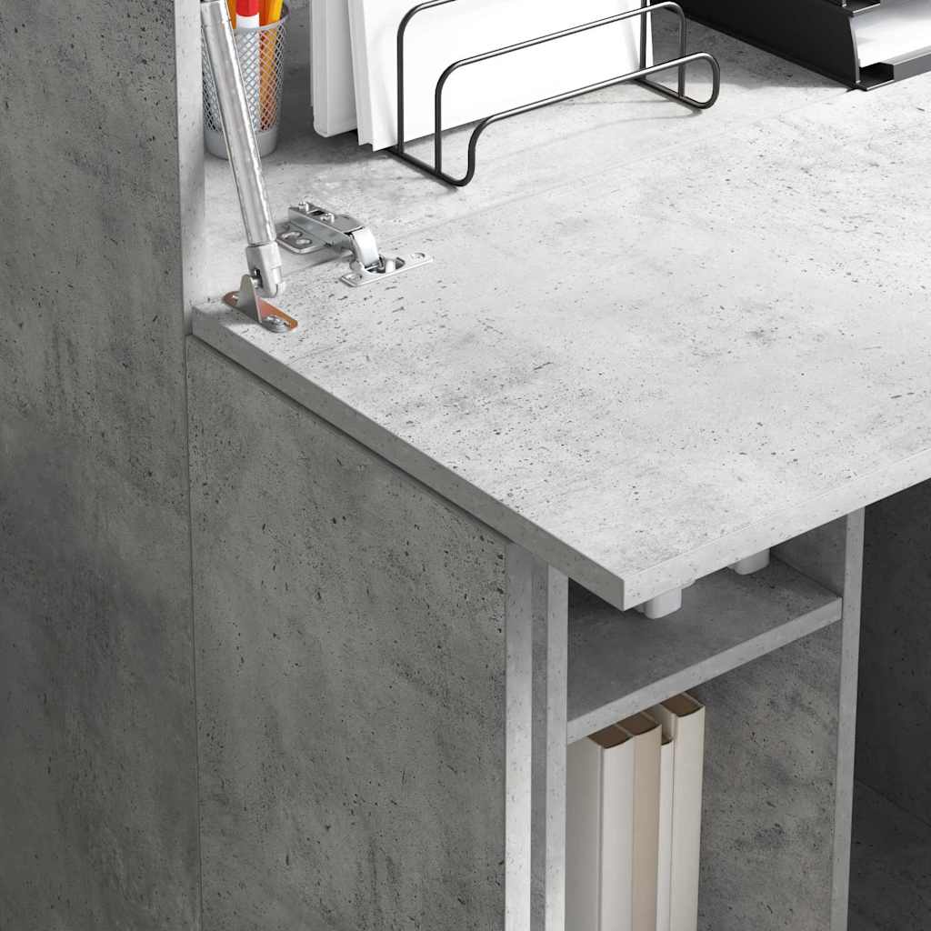 vidaXL Biurko z półką z drzwiami Betonowy szary 71.5 x 31.5 x 106.5 cm
