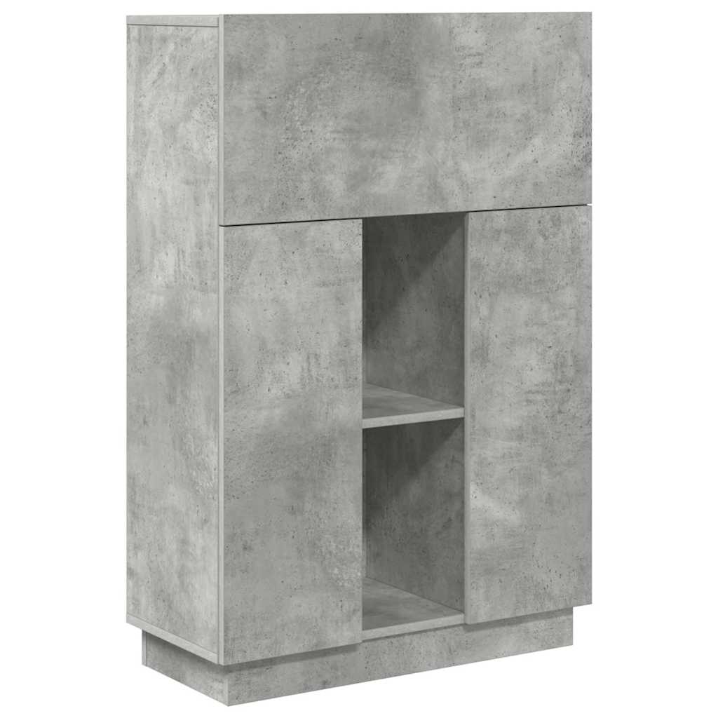vidaXL Biurko z półką z drzwiami Betonowy szary 71.5 x 31.5 x 106.5 cm