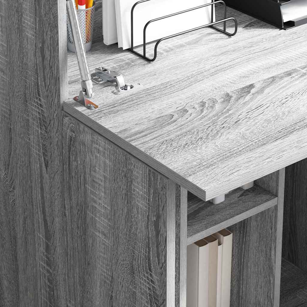 vidaXL Biurko z półką z drzwiami Szary Sonoma 71.5 x 31.5 x 106.5 cm