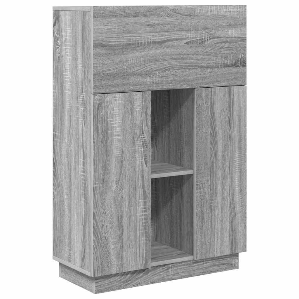 vidaXL Biurko z półką z drzwiami Szary Sonoma 71.5 x 31.5 x 106.5 cm