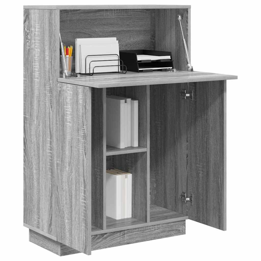 vidaXL Biurko z półką z drzwiami Szary Sonoma 71.5 x 31.5 x 106.5 cm