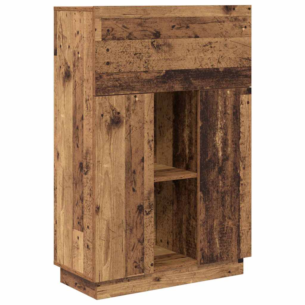 vidaXL Biurko z półką z drzwiami Stare drewno 71.5 x 31.5 x 106.5 cm