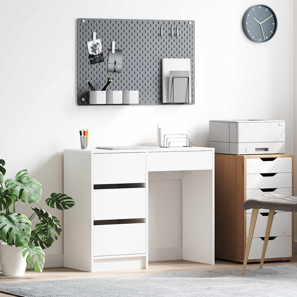 vidaXL Biurko Biały 90 x 37.5 x 75 cm Materiał drewnopochodny
