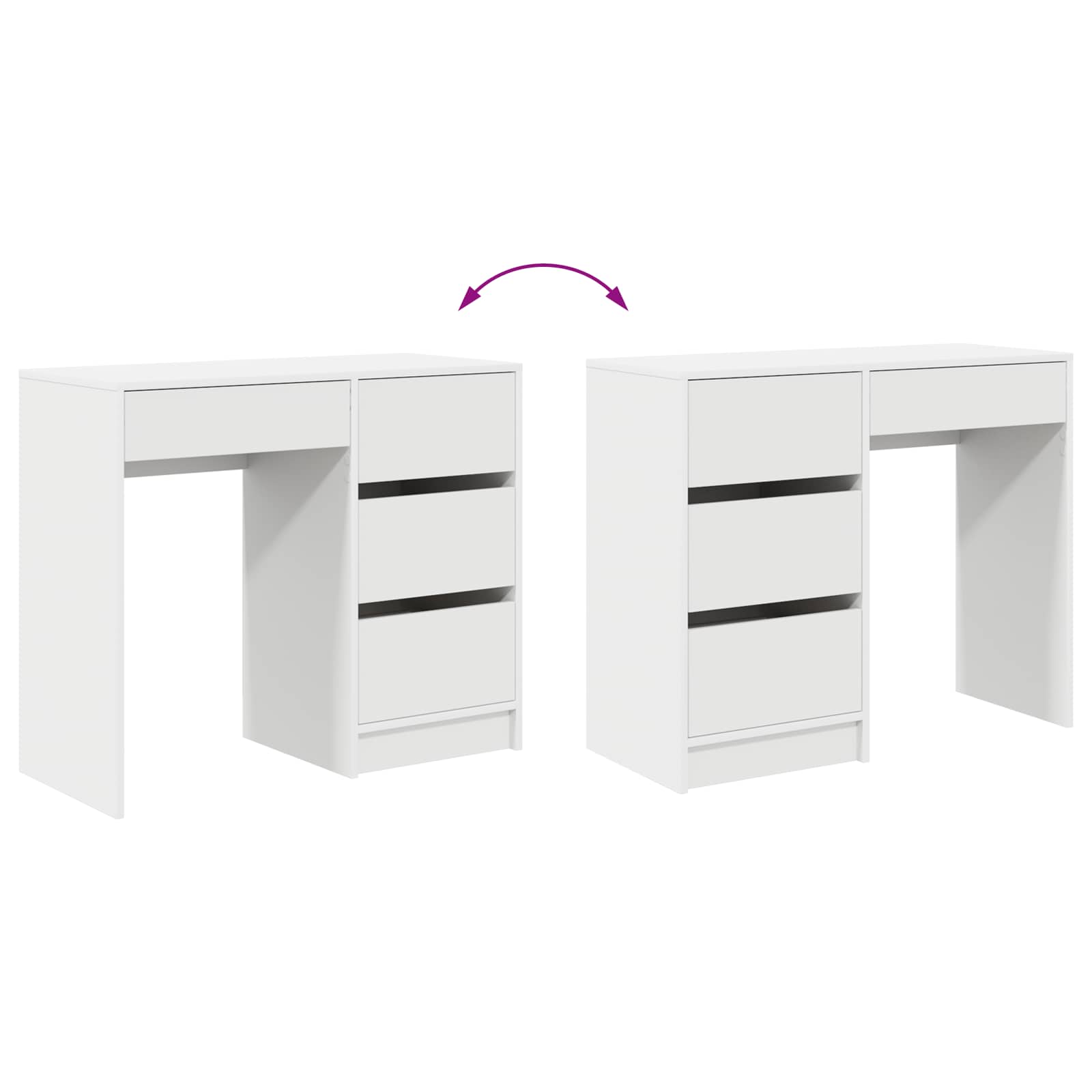 vidaXL Biurko Biały 90 x 37.5 x 75 cm Materiał drewnopochodny