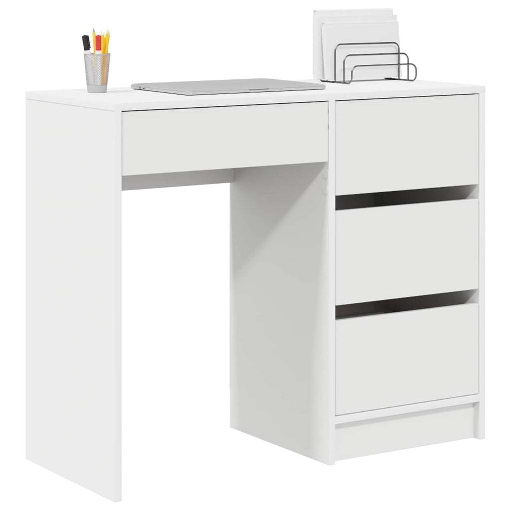 vidaXL Biurko Biały 90 x 37.5 x 75 cm Materiał drewnopochodny