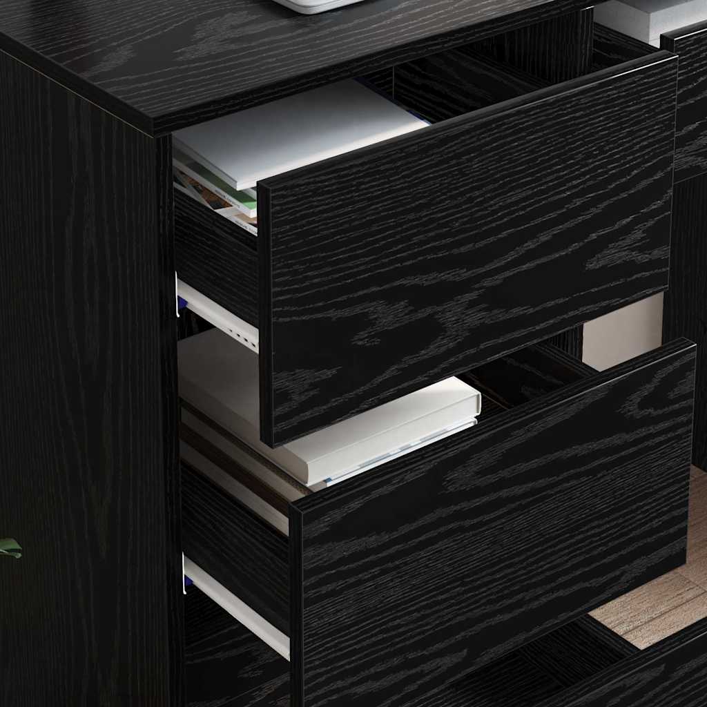 vidaXL Biurko Czarny Dąb 90 x 37.5 x 75 cm Materiał drewnopochodny