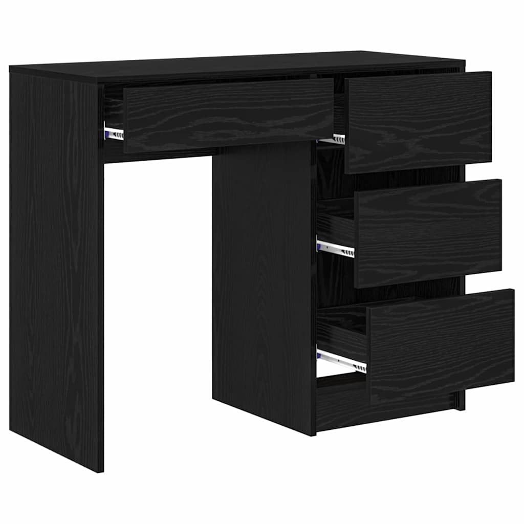 vidaXL Biurko Czarny Dąb 90 x 37.5 x 75 cm Materiał drewnopochodny